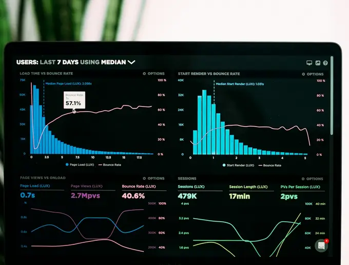 Business analytics dashboard representing CRM operations